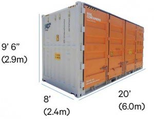 20' High Cube Side Door Shipping Container Dimensions
